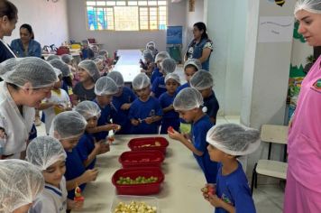 Foto - ATIVIDADE: Espetinho e salada de fruta - Atividade Nutricional (EAN - Educação Alimentar e Nutricional)