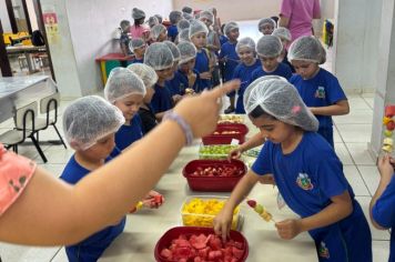 Foto - ATIVIDADE: Espetinho e salada de fruta - Atividade Nutricional (EAN - Educação Alimentar e Nutricional)