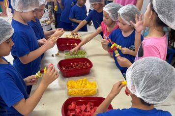 Foto - ATIVIDADE: Espetinho e salada de fruta - Atividade Nutricional (EAN - Educação Alimentar e Nutricional)