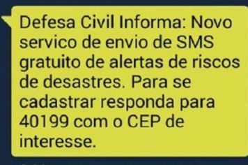 ALERTAS DA DEFESA CIVIL SMS