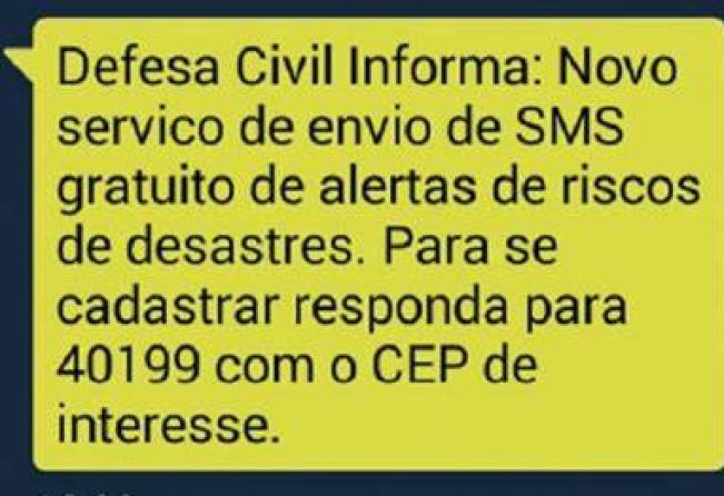 ALERTAS DA DEFESA CIVIL SMS