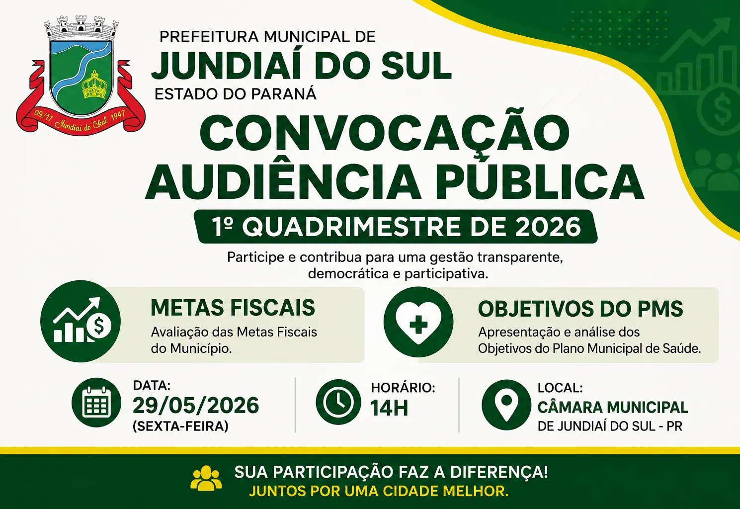 AUDIÊNCIA PÚBLICA: PMS E MESTAS FISCAIS - 1º QUADRIMESTRE DE 2026